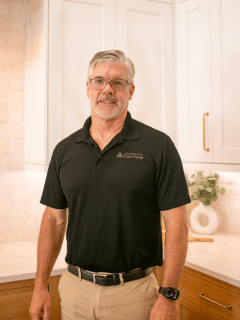 Michael Imhoff in kitchen showroom